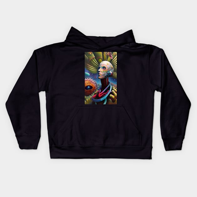 Dream of a Android Cyber Surrealism Kids Hoodie by ZiolaRosa